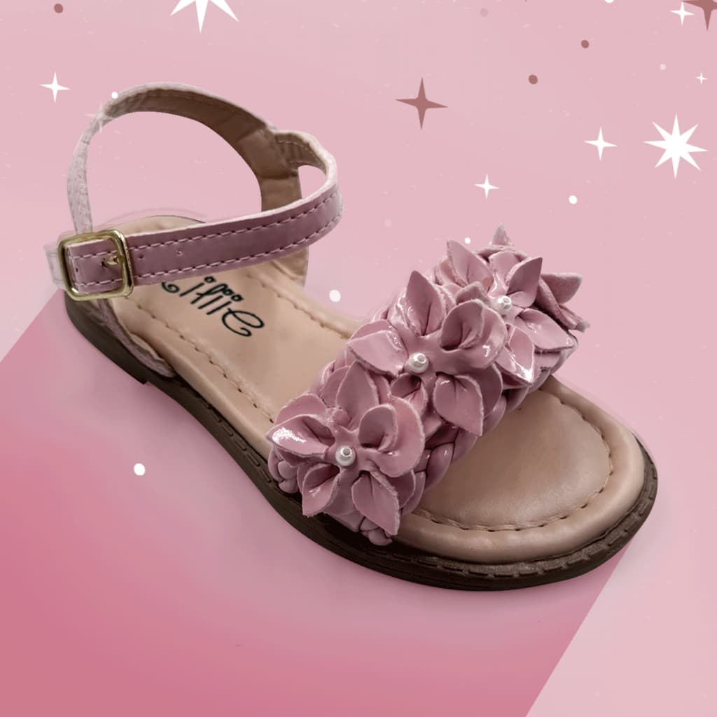 Sandália Rasteira Infantil Menina flores miliie
