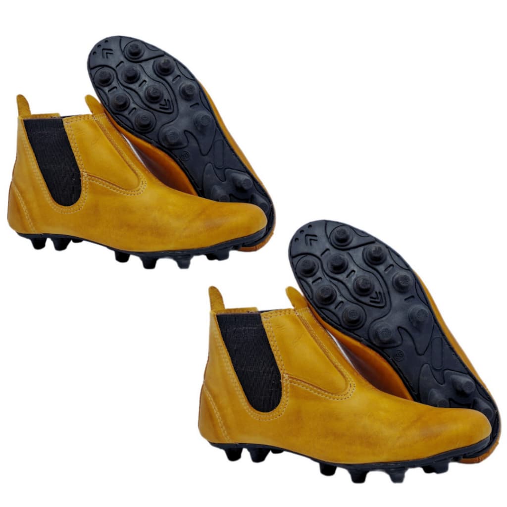 KIT 02 Pares Bota Botina Cravos Chuteira Serviço Trabalho Couro Legítimo