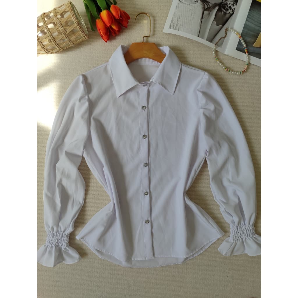 L.L.MODAS FEMININA    camisa feminina manga longa tecido creppinho
