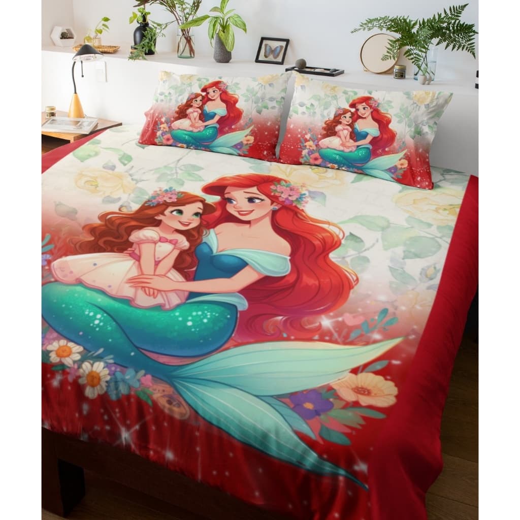 Roupa de Cama Ariel Lençol Princesa Sereia