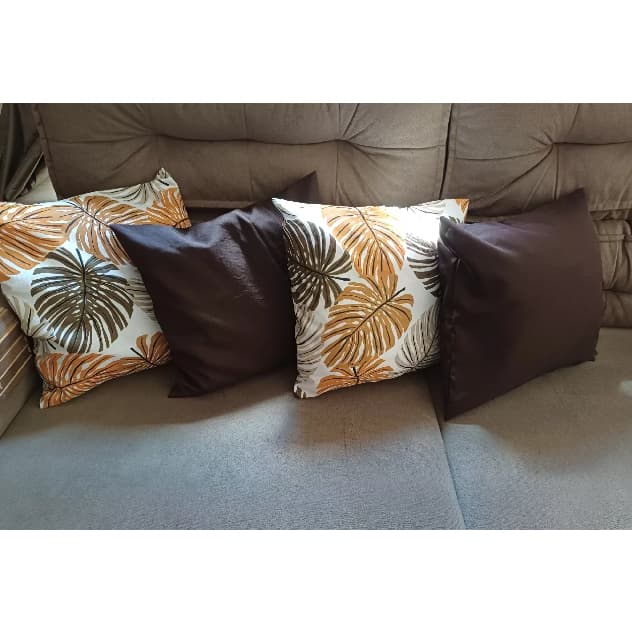 Kit 4 Almofadas Cheias Decorativas 45x45cm para Sala e Quarto Estampas Variadas