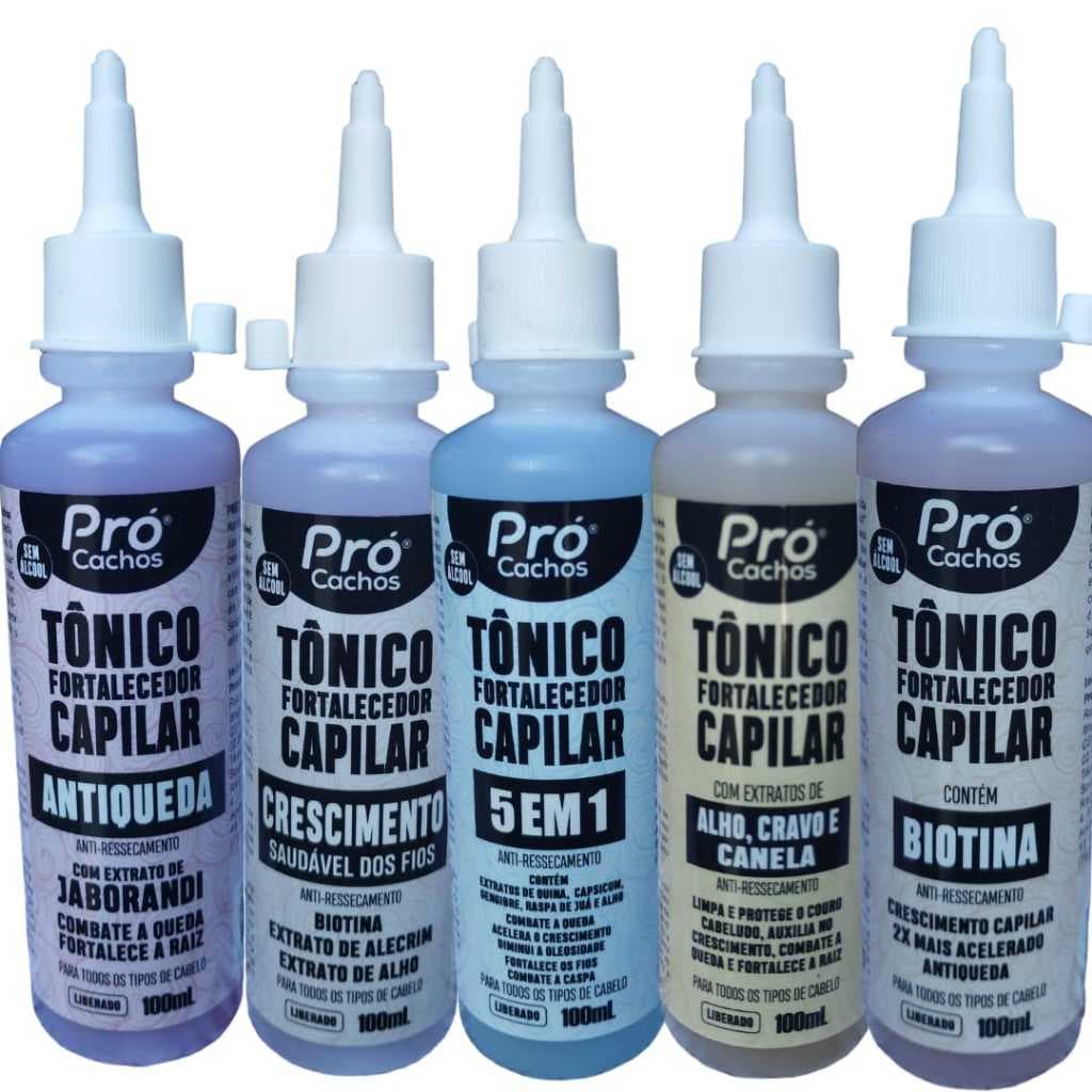 Tônico de fortalecimento capilar - Pró cachos - 100 ml - Diversos tipos