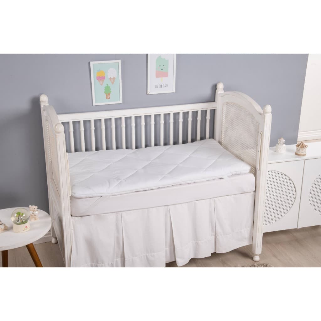 Protetor de berço para bebê impermeável pillow top 100% algodão 1,50m x 70cm