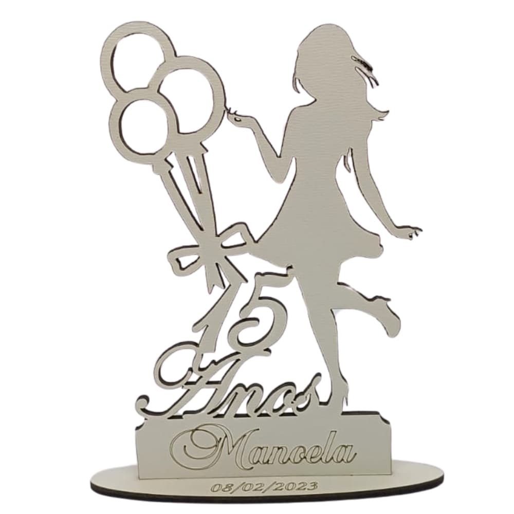 Kit 15 centro de mesa lembrancinha lembrança aniversário 15 anos debutante enfeite personalizado Branca