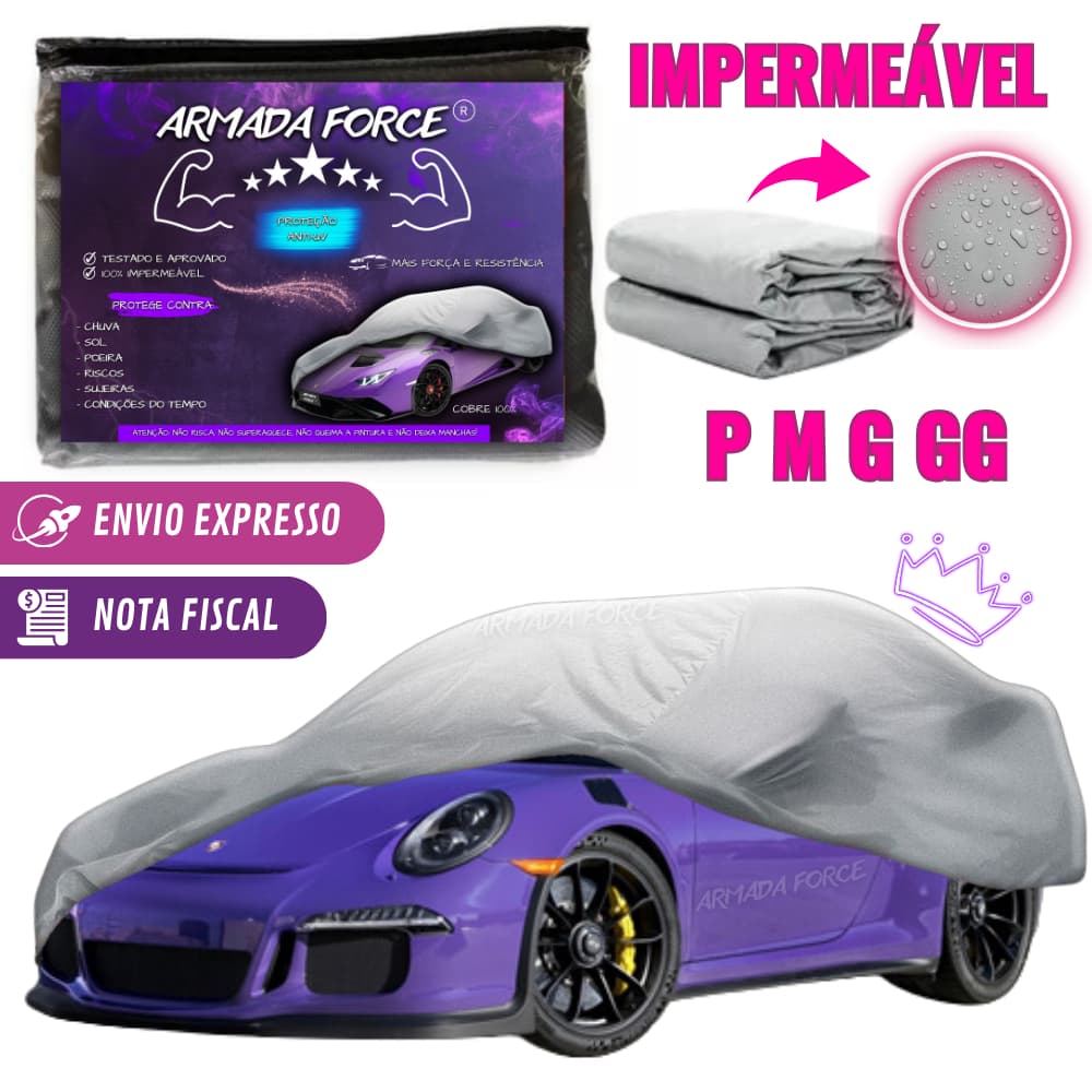Capa de Chuva para Cobrir Carro Automotiva Armada Force S/F Impermeável 100% Sol Chuva Poeira AntiUv