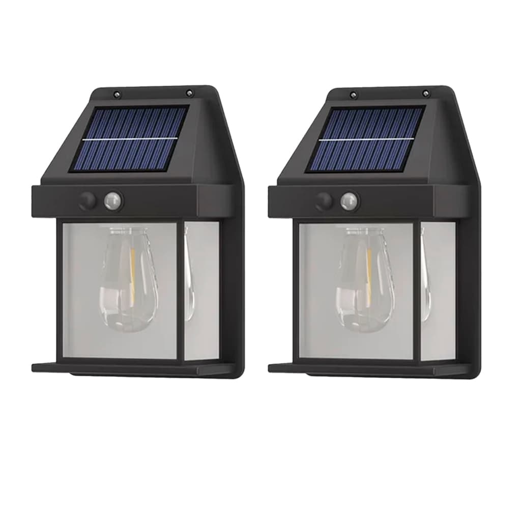 Kit com 2 Arandela e Luminária Solar de Parede com Detecção de Movimento