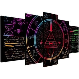 Quadro decorativo gravity falls anime desenhos 5 peças sal quarto cozinha e escritório decoração