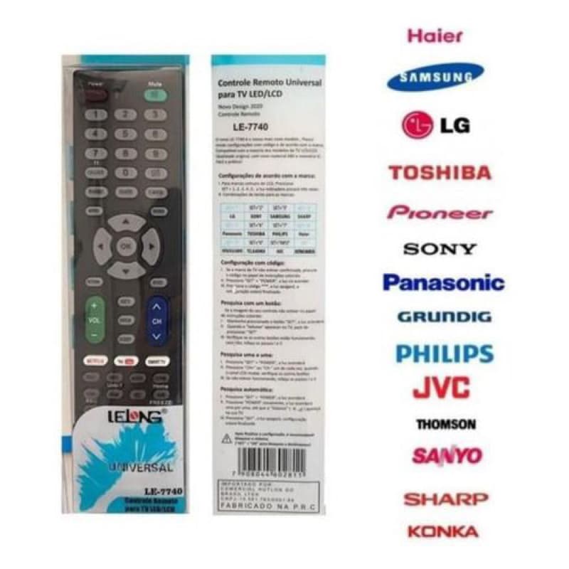 Controle Remoto Universal Tv Led Lcd Smart 7740 novo