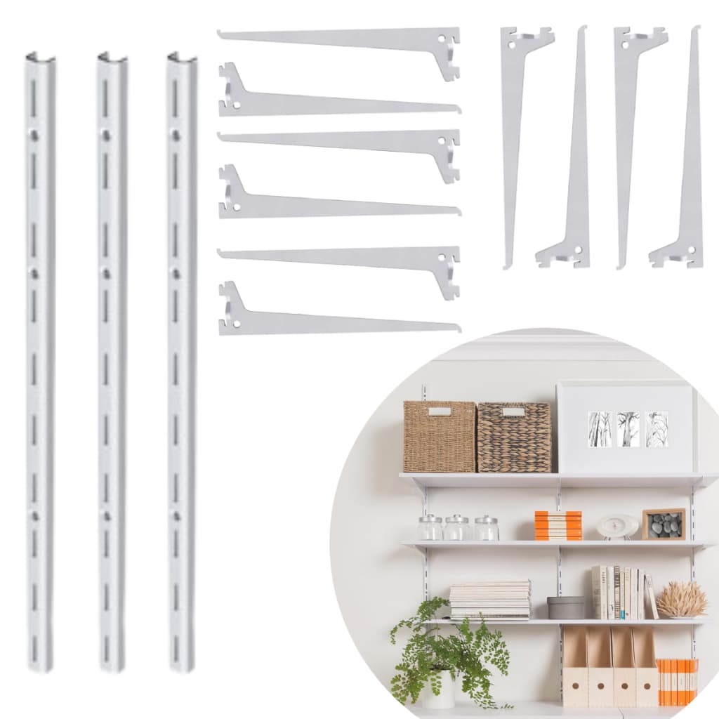 Kit Trilhos e Suportes para Prateleira Estante Cremalheira Ferro 25cm 30cm 40cm