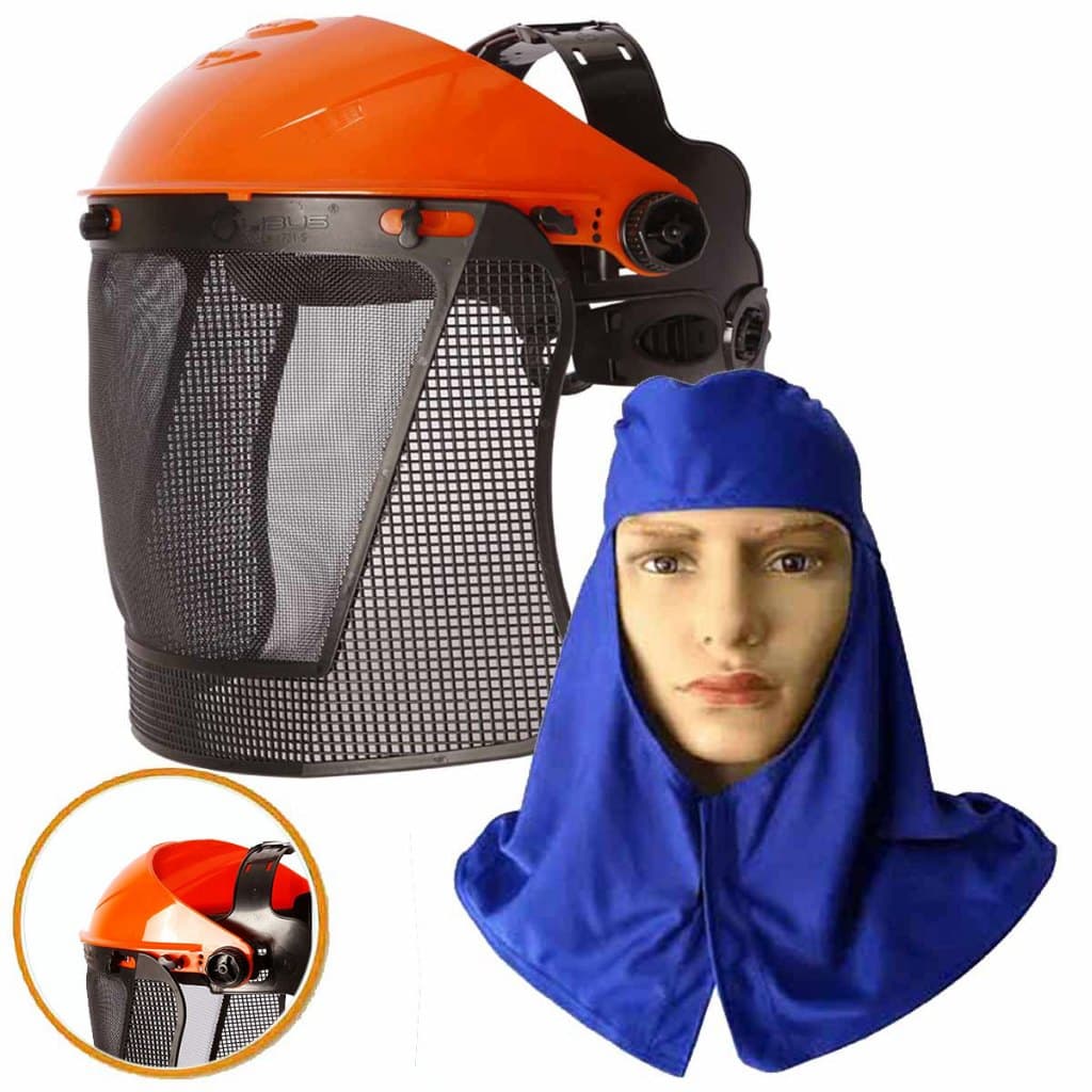 Kit Segurança Proteção Roçador Epi Tela Facial e Touca Arabe