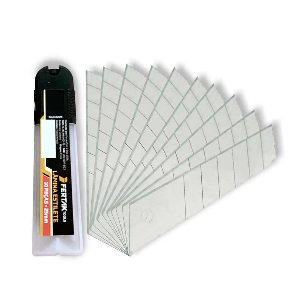 Lâmina Para Estilete De 25mm Com 10 Peças