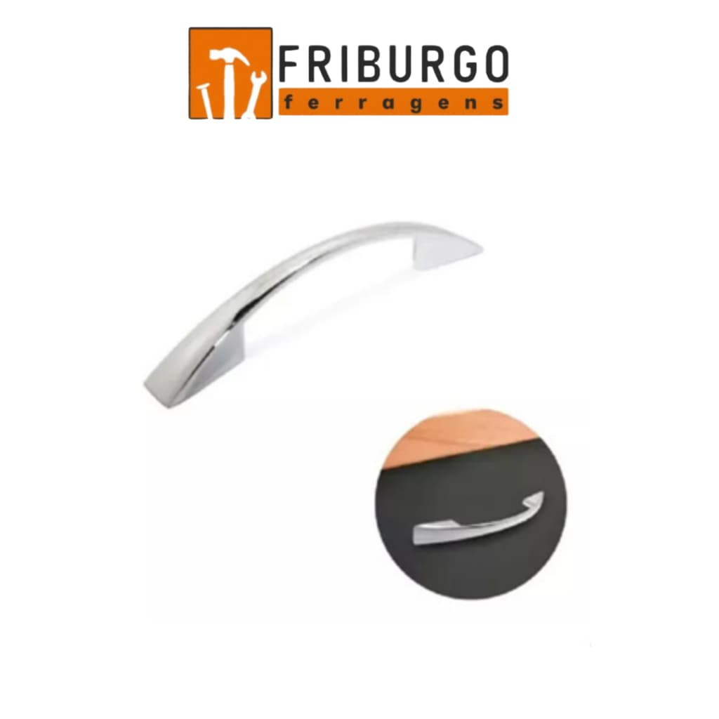 Kit com 4 UND Puxador Galla Ferro para Armários, Guarda Roupas e Gavetas