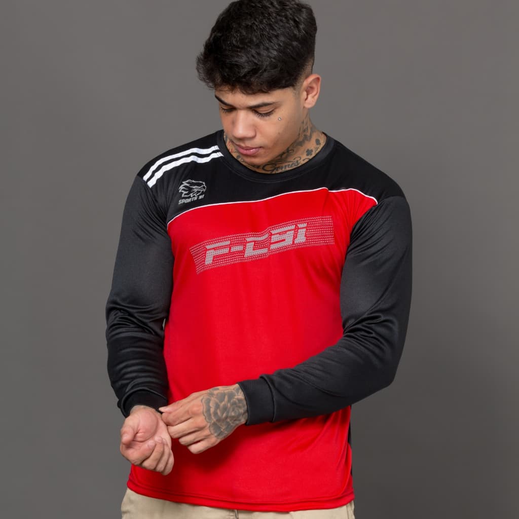 Camisa Masculina Esportiva Manga Longa Poliester Academia