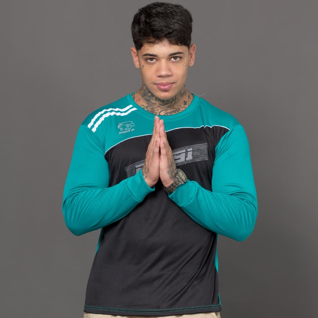 PACOTE COM 2 Camiseta Drifit Masculina Cross Fit Treino Academia Corrida Ciclismo Esportes Em Geral Manga Longa Inverno