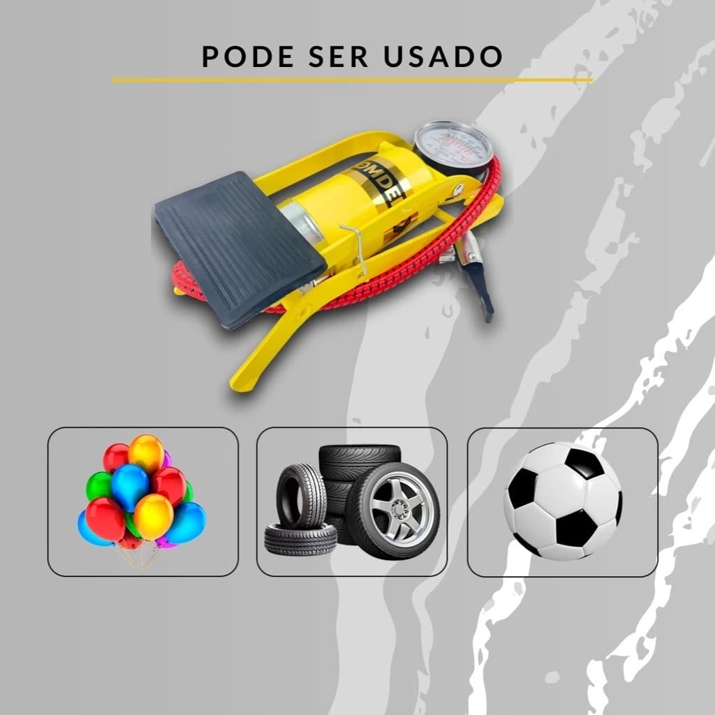 Bomba De Ar Com Pedal Tanque Alta Pressão Para Encher Pneus Bike Carro Bicicleta Bola Colchão
