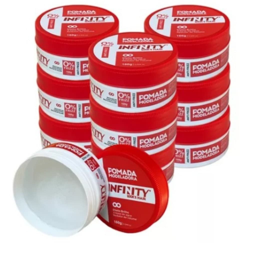 Kit 10 Pomadas Modeladora-Pomada Cabelo-Infinity Hair 160g