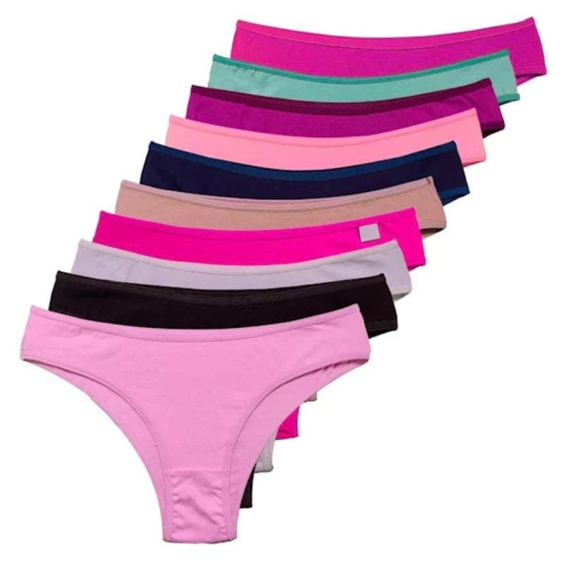 Kit calcinha de algodão conforto cós alto tanga cotton feminina cos largo Premium 100% algodão