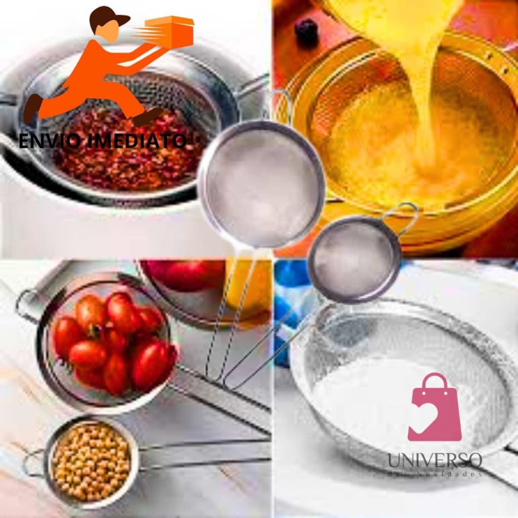 Kit Com 2 Peneiras Coador Inox Utensílios Cozinha