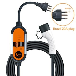 Carregador EV portátil 3.5KW Carregador para veículos eléctricos 20A TYPE2 Cabo IEC62196-2 Para veículos de equipamento