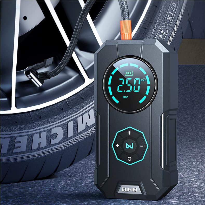 Mini Compressor de Ar Digital Portátil - USB Recarregável - Calibrador de Pneu Profissional, Bomba Compressor de ar portátil digital