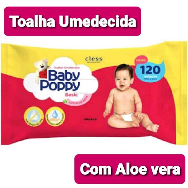 Toalhinhas Umedecidas Baby Poppy C/120 Unidades