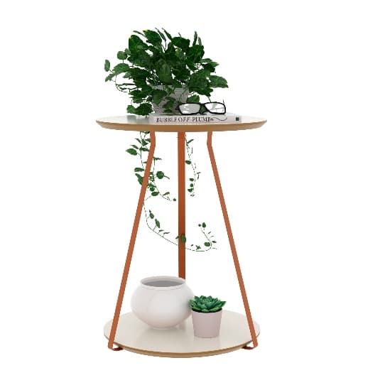 Mesinha de Centro Apoio Estilo Industrial Para Sala Pés Cobre
