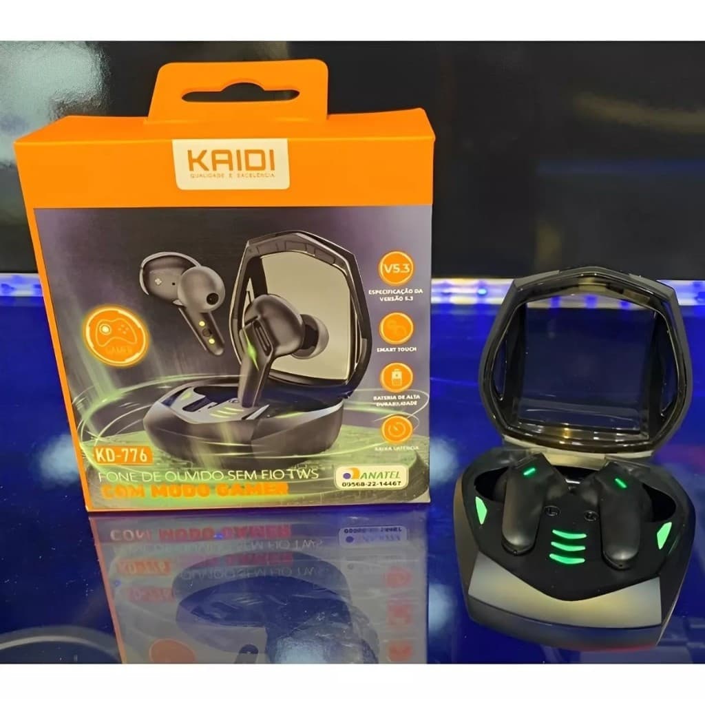 Fone De Ouvido Bluetooth Kaidi Kd776 Sem Fio Tws Gamer Original