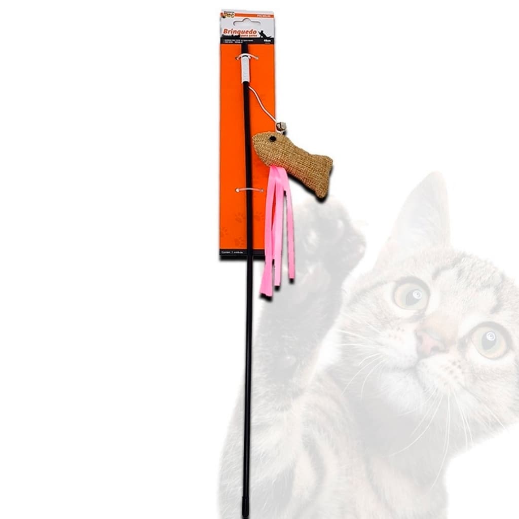 Brinquedo Varinha De Pesca Para Gato Interativos Pet