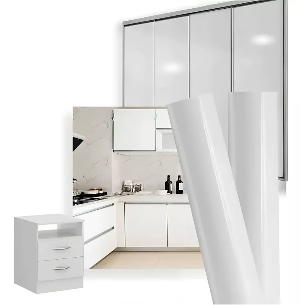 Adesivo Vinil Envelopamento Móveis Branco Brilho 2m X 70cm