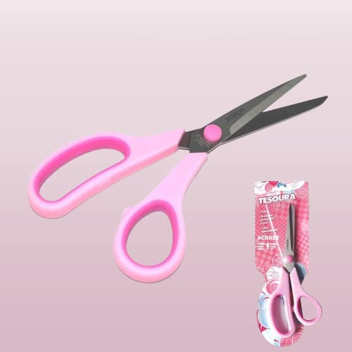 Tesoura Multiuso Acrilex Rosa Unidade.