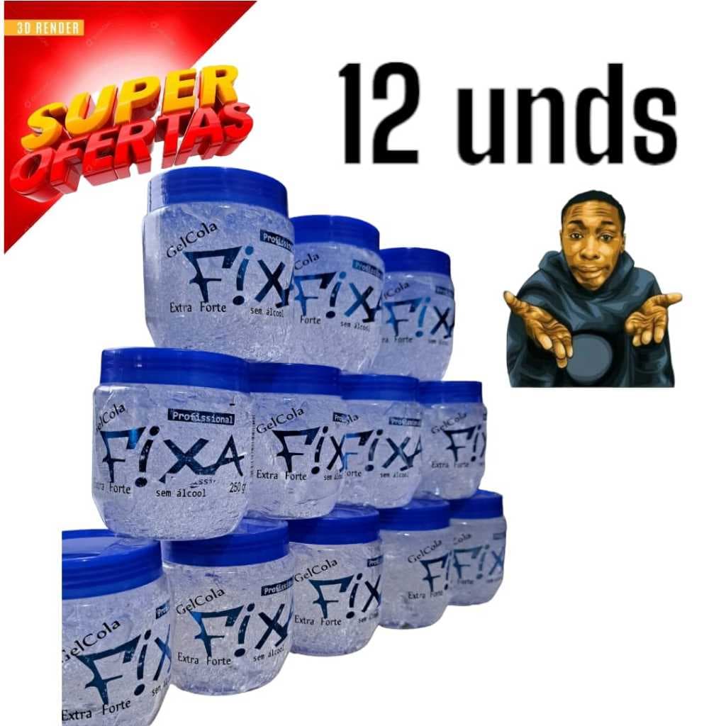 12 gel cola fixa profissional cabelo barberia modelador oferta premium