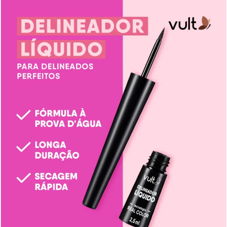 Delineador Preto Vult Líquido 2,5ml