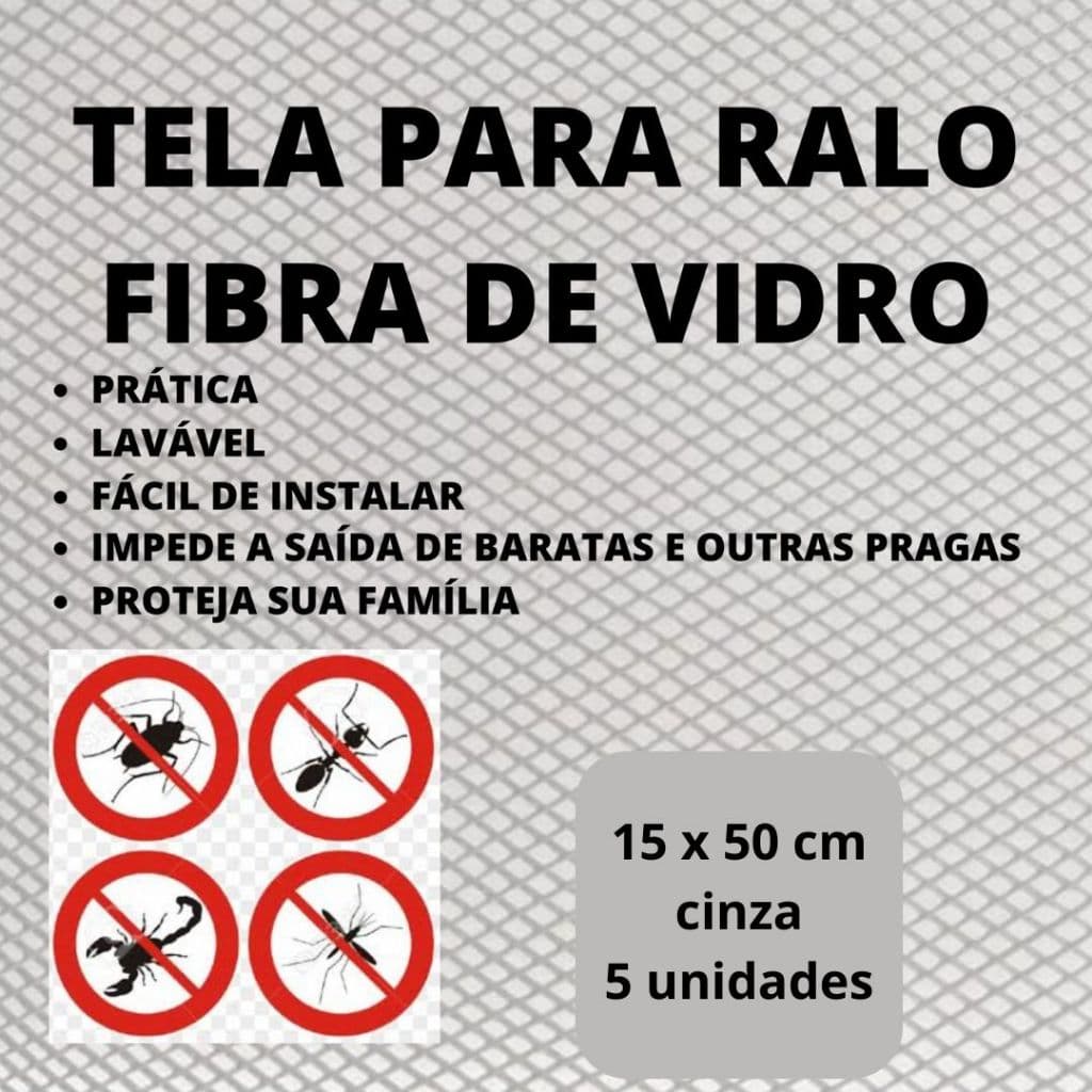 Tela Para Ralo 15x50 Cm Fibra De Vidro com 5 unidades