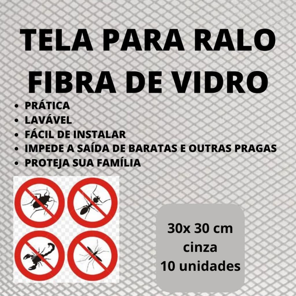 Tela Para Ralo 30 x 30Cm Fibra De Vidro 10 unidades