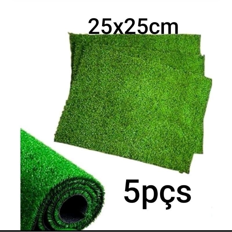 Tapete Grama Sintética 25x25cm 5pcs