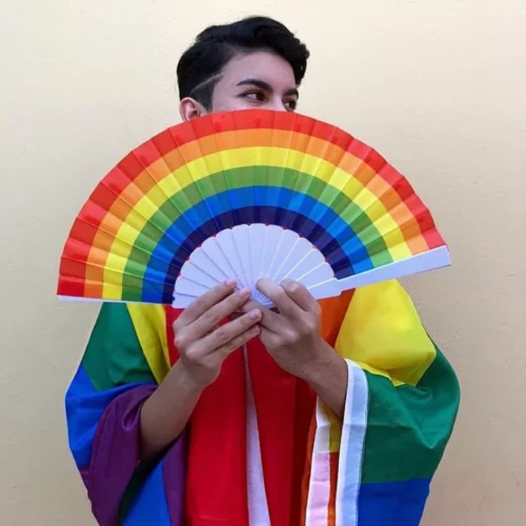 Leque Lgbt Colorido  Festas Raves Parada Lgbt Entre Outros Eventos