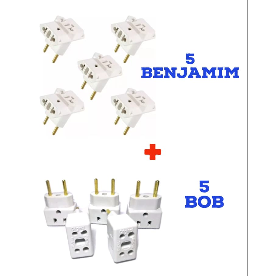 10 Adaptador 5 Benjamin tripolar+5 Bob Esponja 10a/20a Tomada Multiuso Plug Elétrico  eletrônico