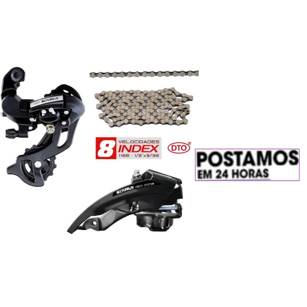 Cambio Dianterio(Sunrun)8V,Cambio Trazeiro(Sunrun)8V,Corrente DTO 8V