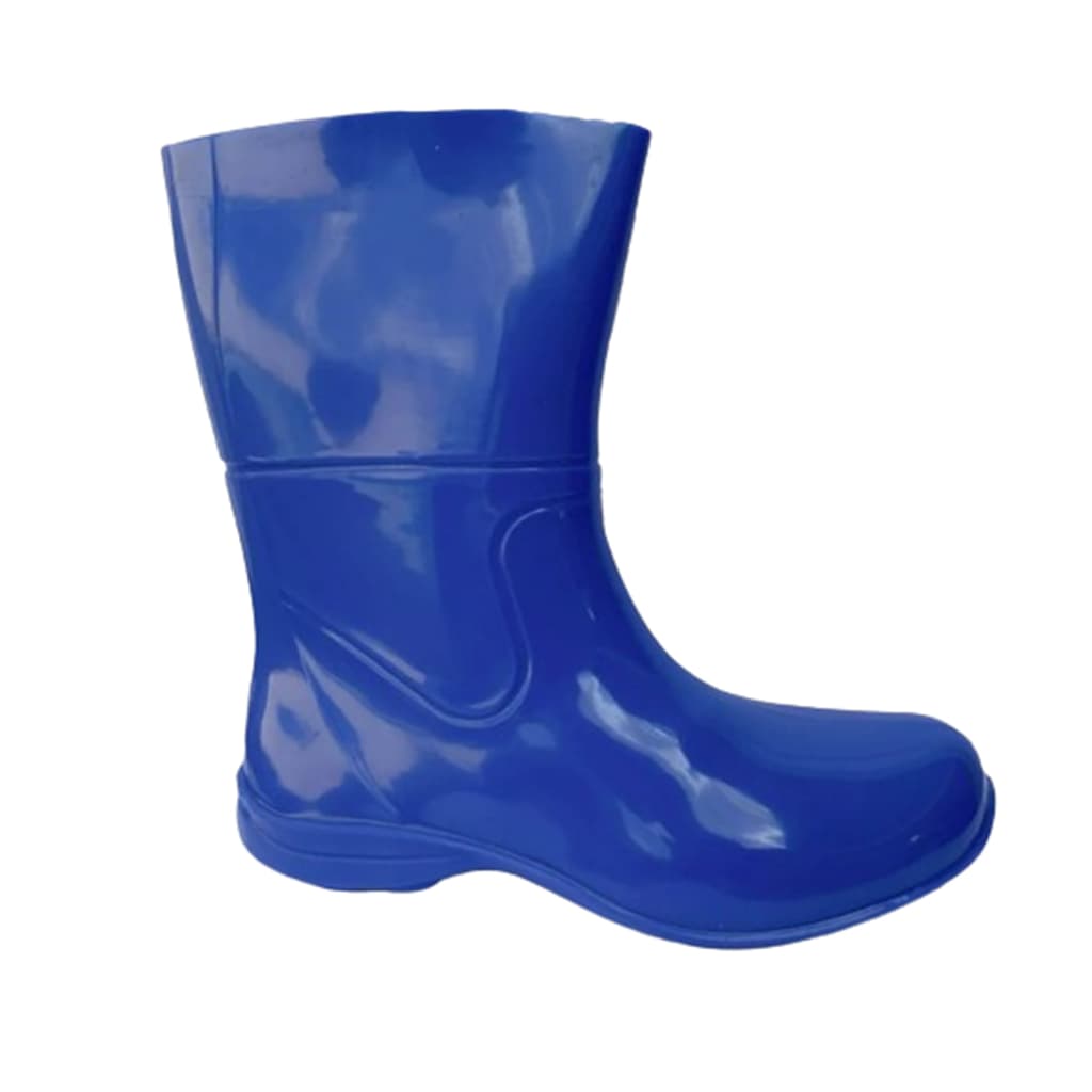 GALOCHA FEMININA AZUL IMPERMEAVEL RCA PAT BOTA DE BORRACHA CANO MEDIO
