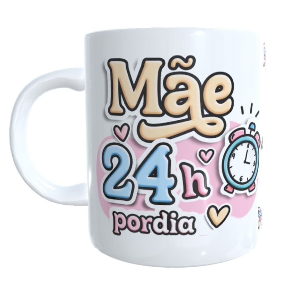 Caneca personalizada Dia das Mães presente Mães 24 horas por Dia