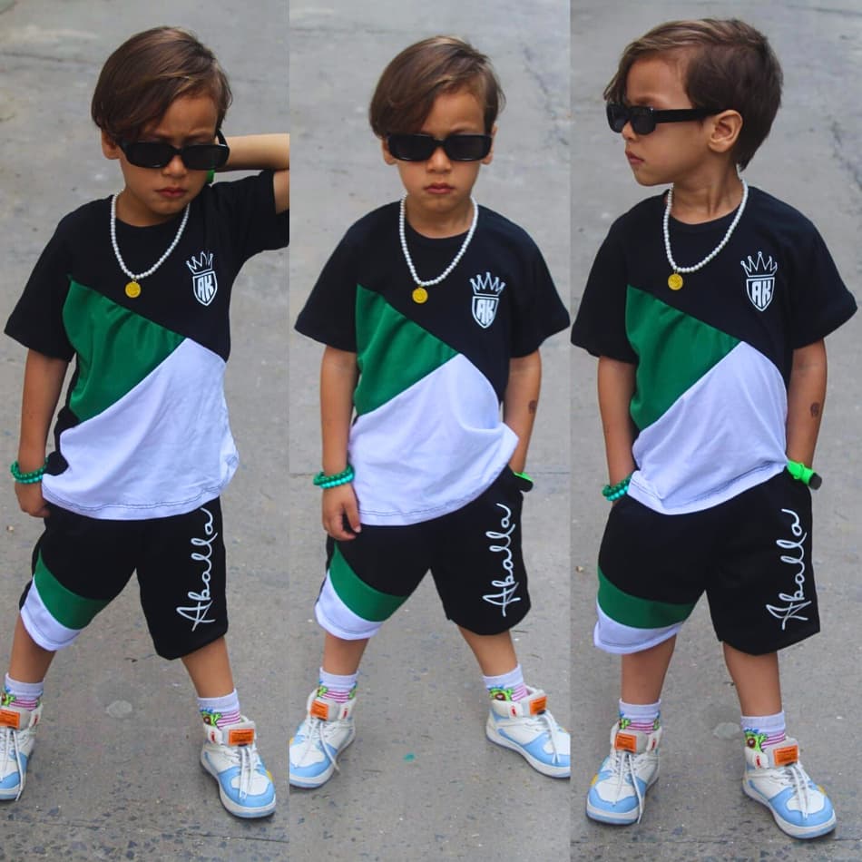 Kit Roupa Infantil Masculino Conjunto Camiseta Bermuda Verão