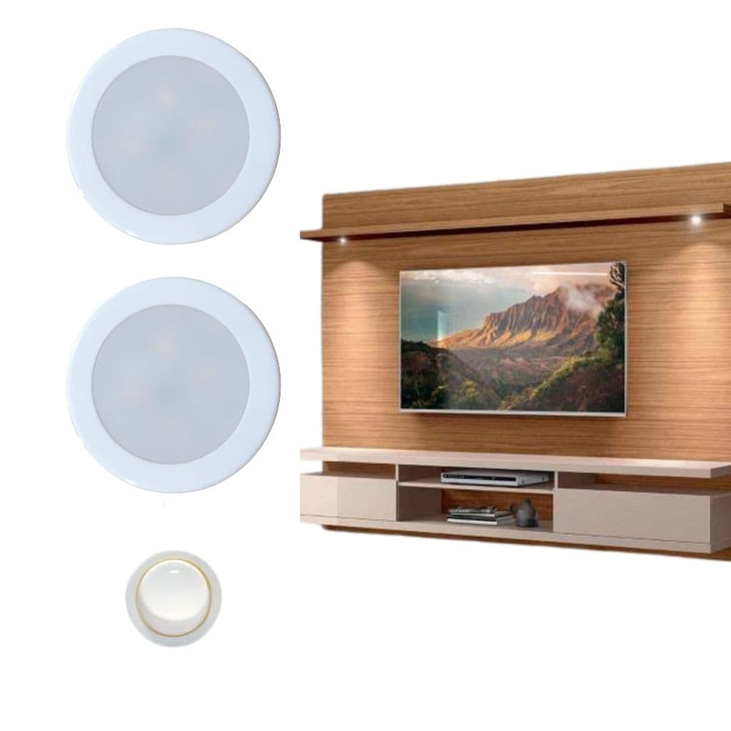 Kit Luminaria Spot LED e Interruptor p/ Móveis Painel TV