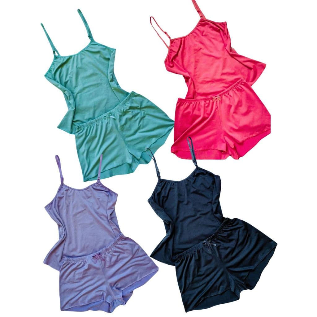 3 Pijamas Somente LISOS Um de Cada Cor