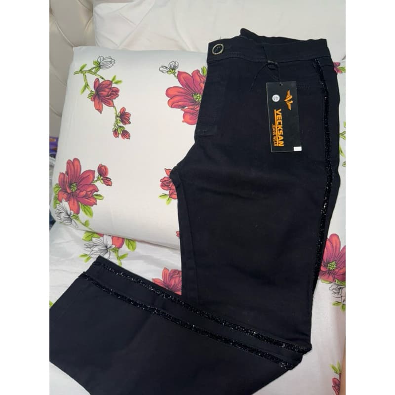 calça feminina com glitter calça jeans com brilho