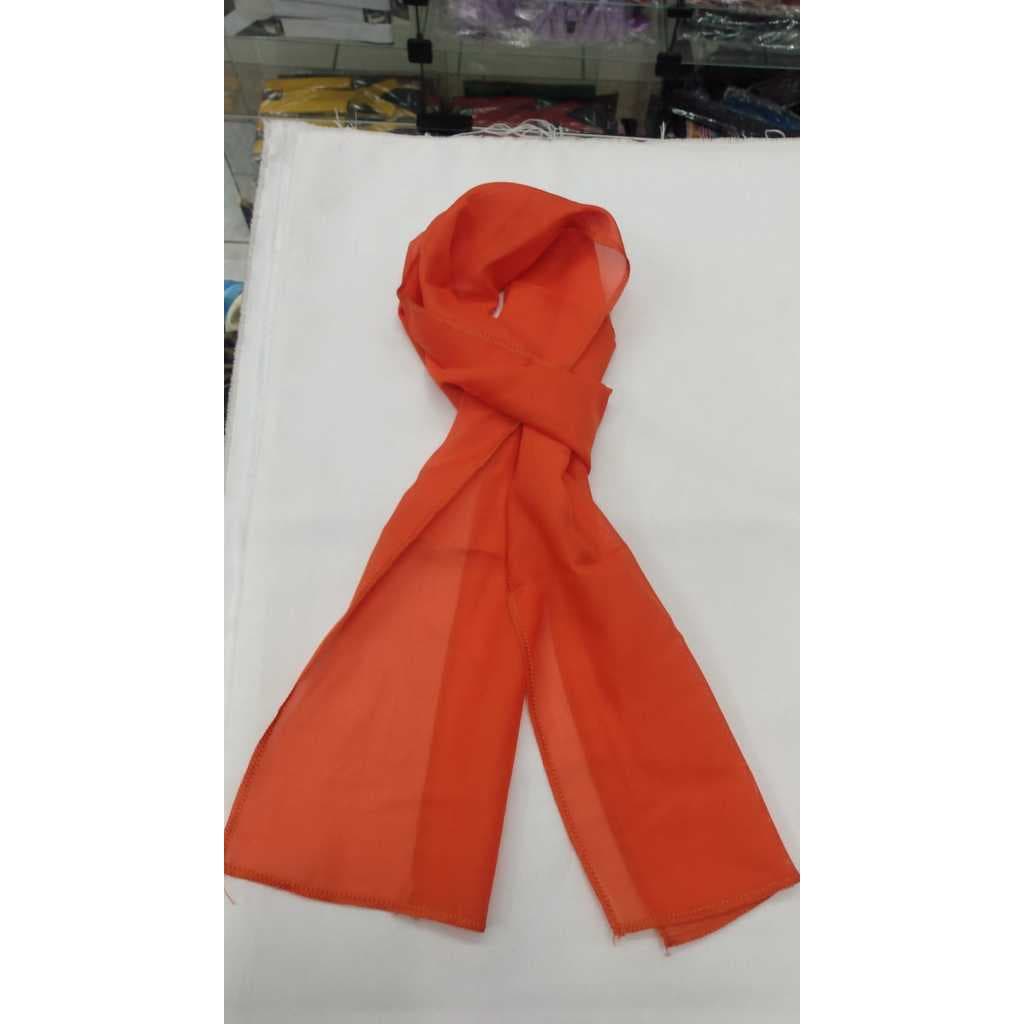 LENÇO ECHARPE DE CHIFFON LARANJA ESCURO CONGRESSO FESTIVIDADE