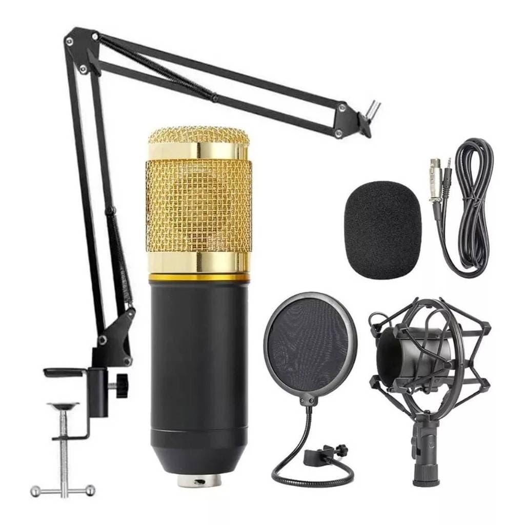 Microfone Studio GF-6185 Condensador Cardióide dourado