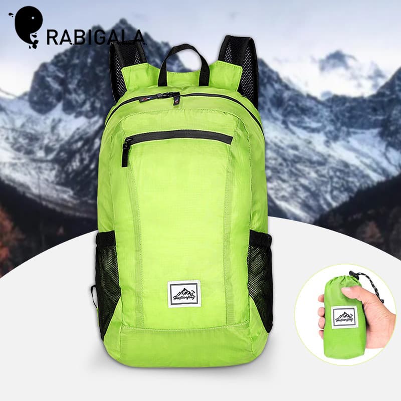 Mochila Ultraleve Portátil Dobrável Trilha Ciclismo Viagem Caminhadas iMPERMEÁVEL 18L - Verde Limão