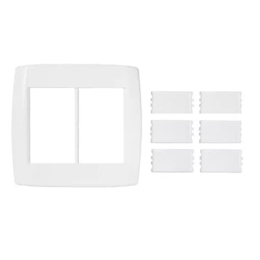 Placa 4x4 com módulos Lisos / Cega Modular Pluzie Pluzi Branca