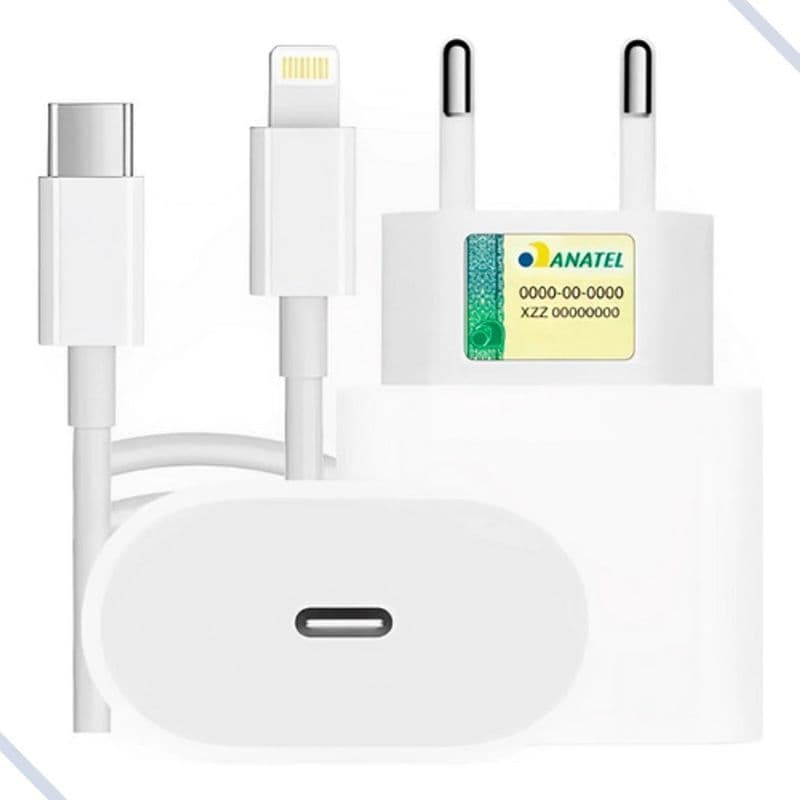 Carregador iPhone Completo Turbo 20w iPhone 7 8 9 11 12 13 14 X  Xr Xs