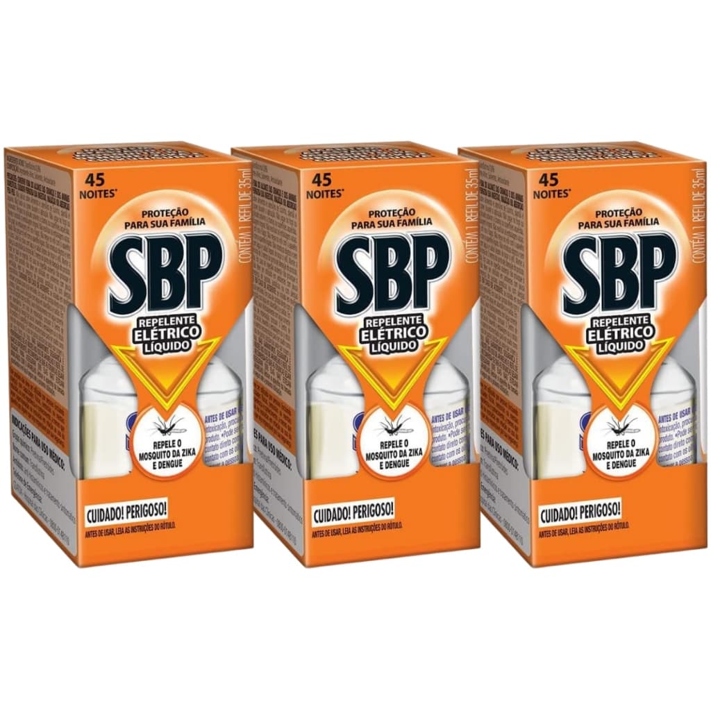 Kit 3 Refil Repelente Elétrico Sbp Mata Pernilongo Dengue
